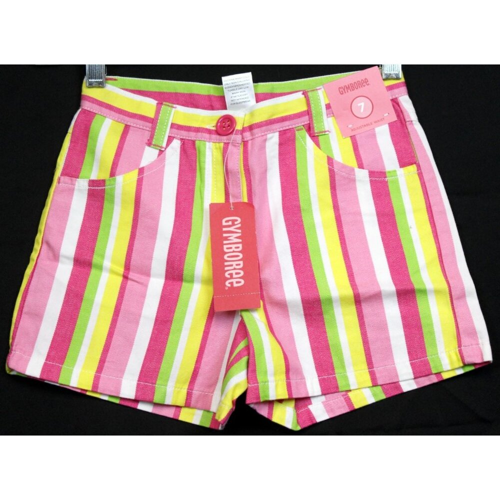 2009 Gymboree Pretty Lady White Pink Yellow Striped Shirts sz 7 Lemonade Spring